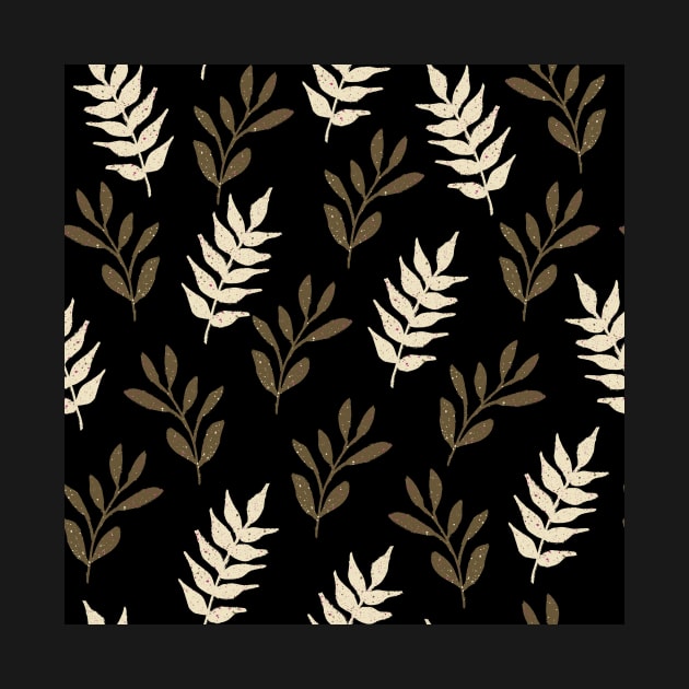 Beige Twigs and Leaf Pattern by OneLook