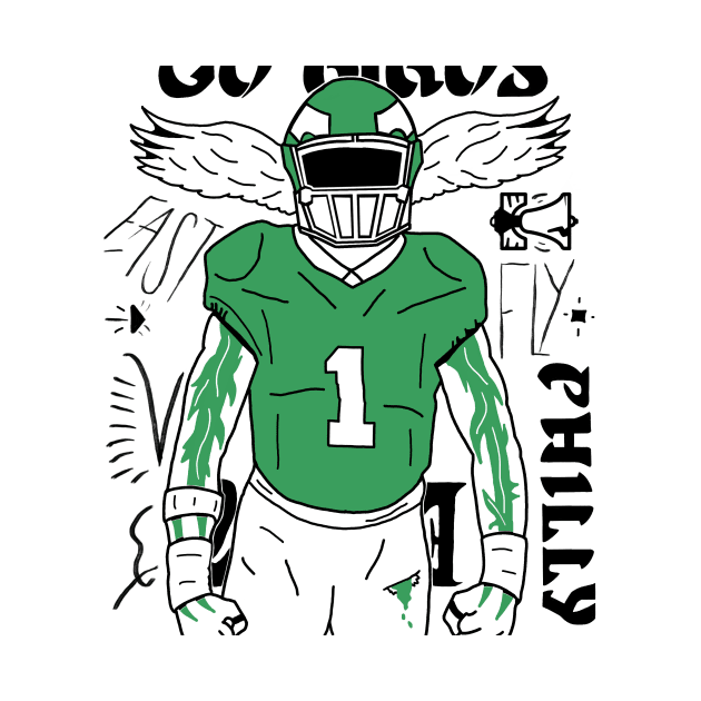 Go Birds Bleed Kelly Green Philly Football by Rezolutioner