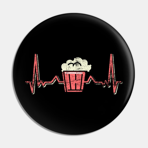 Popcorn Heartbeat Retro Watching Movies Pin by ShirtsShirtsndmoreShirts