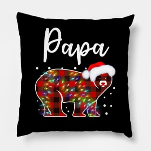 Papa Bear Pajama Red Buffalo Xmas Family Christmas Dad Pillow