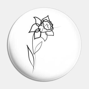 Daffodil Flower Minimal art | One Line Drawing | One Line Art Pin