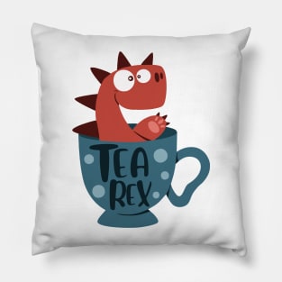 Tea Rex Retro dinosaur Pillow