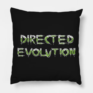 Directed Evolution Graphic Word Art of medical devices forming the phrase Directed Evolution Pillow