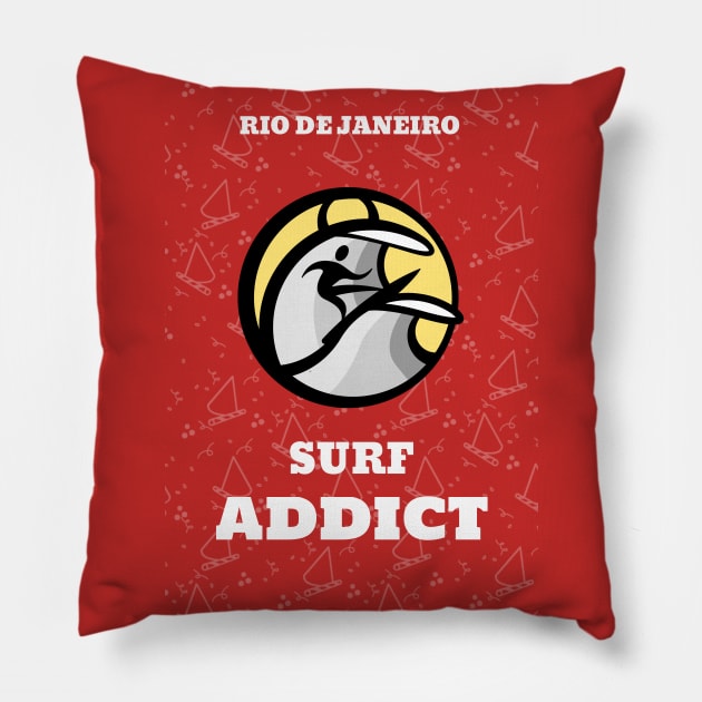 Rio de Janeiro - Surf Addict Pillow by SouthAmericaLive