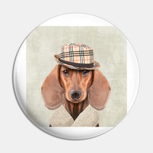 The stylish Mr. Dachshund Pin