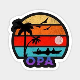 Opa Retro Sunset Ocean Grandfather Magnet