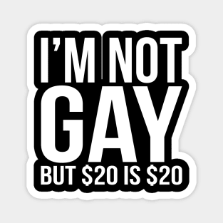 I'M NOT GAY BUT $20 IS $20 Magnet