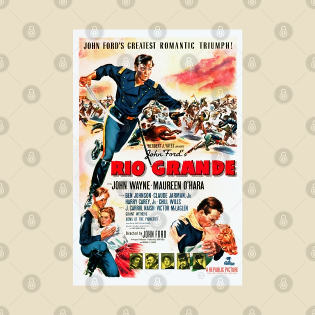 Restored Old Hollywood Western Rio Grande Movie Starring John Wayne by vintageposterco