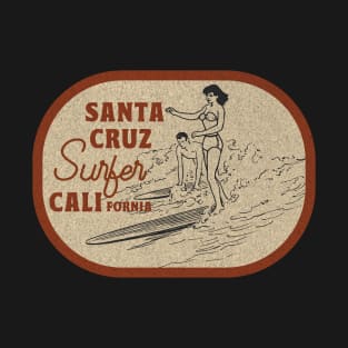 Vintage Surf Sticker Santa Cruz Surfer California T-Shirt