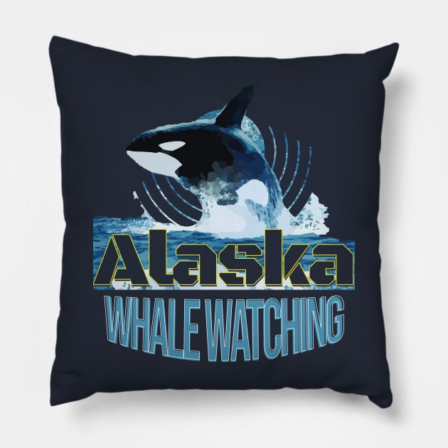 Alaska Whale Watching Pillow by TeeText