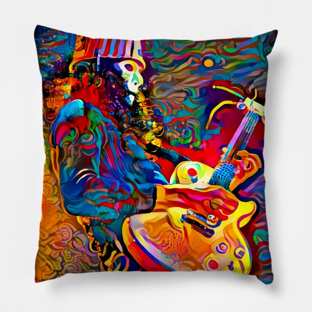 Buckethead Rainbowaves Pillow by Eratas