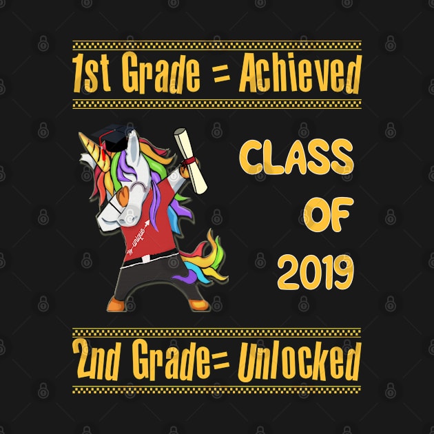 1st Grade Achieved 2nd Grade Unlocked Unicorn Graduation Hat Diploma by familycuteycom