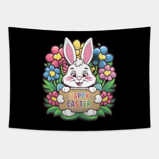 Happy Easter Bunny And Cat And Dog Mom Dad Boys Girls kids Tapestry