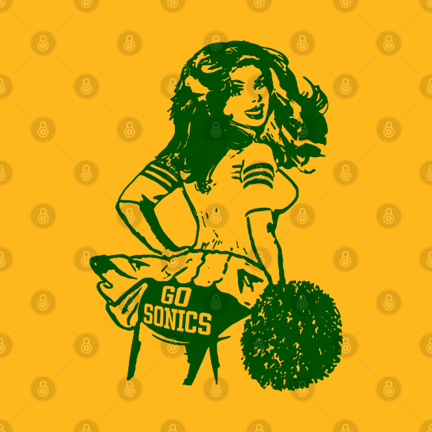 Retro Supersonics Basketball Cheerleader by darklordpug