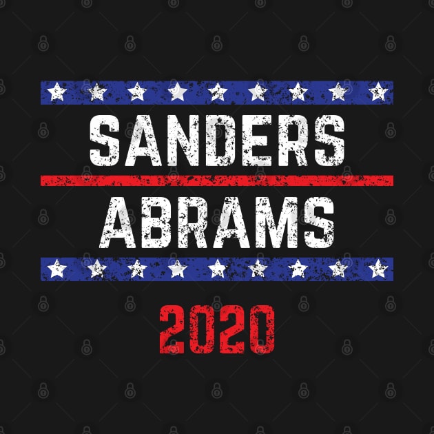 Bernie Sanders 2020 and Stacy Abrams on the One Ticket Vintage Distressed by YourGoods