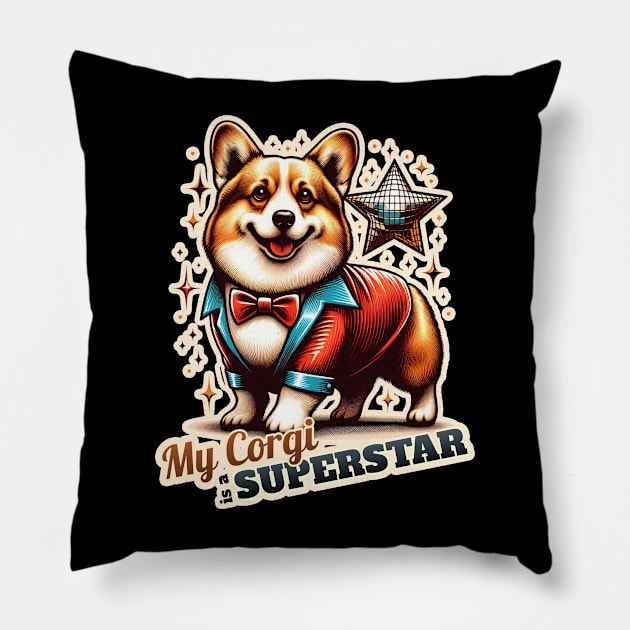 Corgi Disco Bunny Pillow by k9-tee