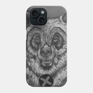 Black and white doodling bear Phone Case