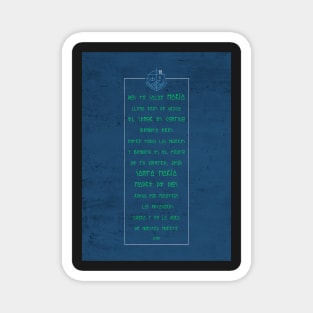 Hail Mary prayer in spanish digital illustration Magnet