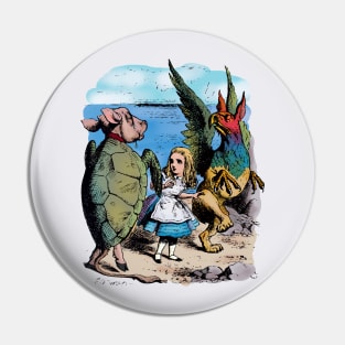 Alice and the Mock Turtle Pin