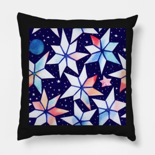 Watercolor Christmas Winter Snowflakes Pillow