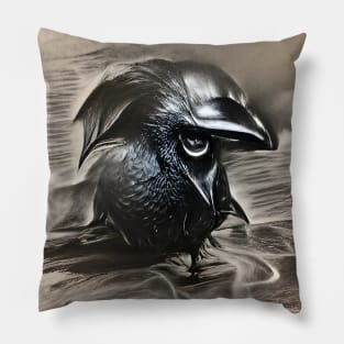 The ancient raven Pillow