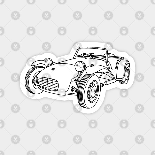 Basic drawing of the cool and fun spors car Magnet by jaagdesign