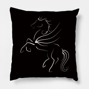 Rearing Black Pegasus Pillow
