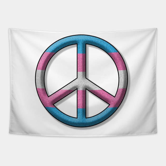 Peace Pride design in Transgender pride flag colors Tapestry by LiveLoudGraphics