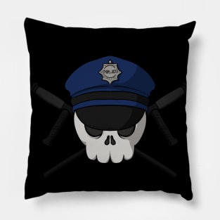 Police crew Jolly Roger pirate flag (no caption) Pillow