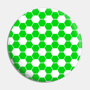 Reverse Football / Soccer Ball Texture - White and Green Pin