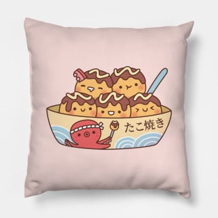 Cute Japanese Food Takoyaki Octopus Balls Pillow