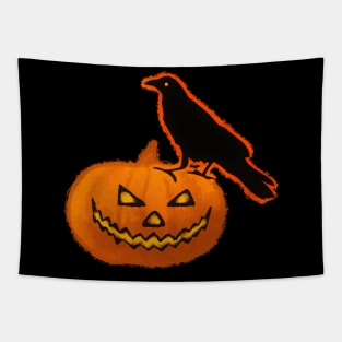 Halloween Crow Tapestry