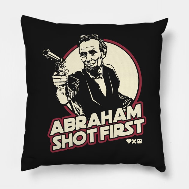 Love death & robots - Abraham Lincoln Shot First Pillow by Vector-Planet