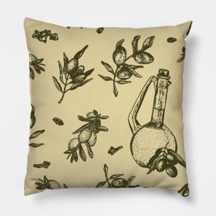 Olives - Mediterranean pattern Pillow