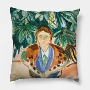 Edvard Munch - Exhibition Art Poster - Under The Chestnut Tree - Munchmuseet Pillow