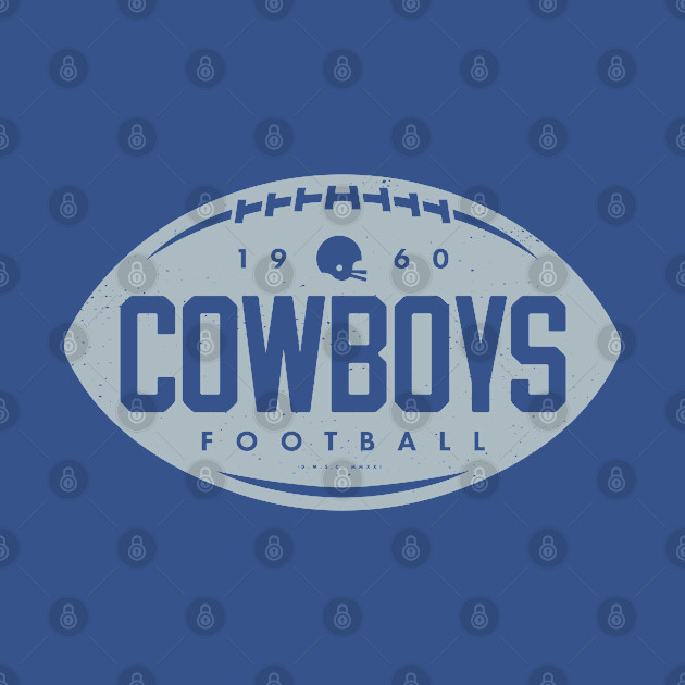 Disover Vintage Football Shape - Dallas Cowboys (Silver Cowboys Wordmark) - Dallas Cowboys - T-Shirt