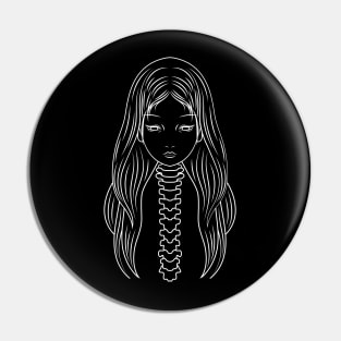 Japan horror, woman face Pin