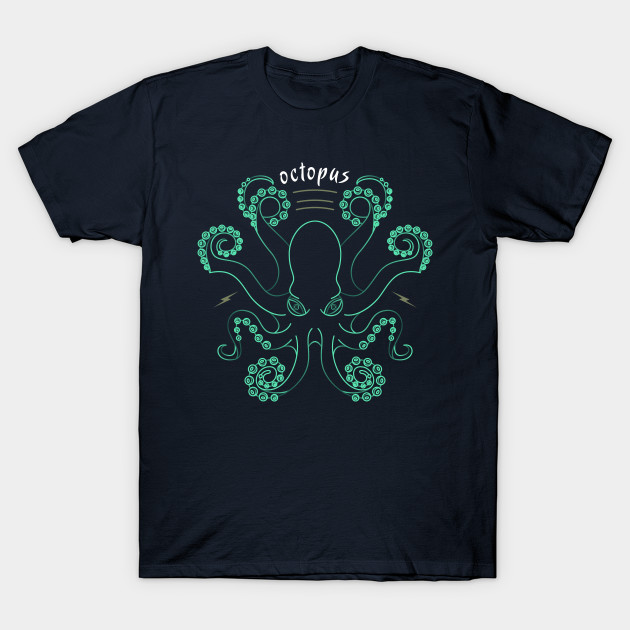 Octopus Cephalopod Thin Line Drawing T-Shirt