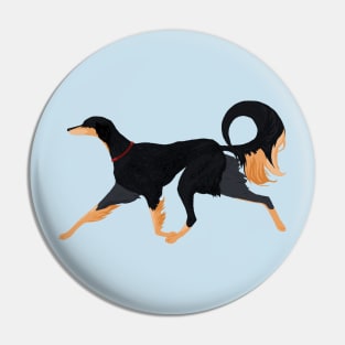 Saluki dog trotting Pin