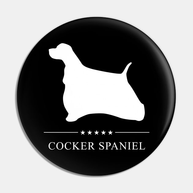 Cocker Spaniel Dog White Silhouette Pin by millersye