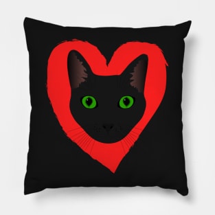 I love black cats Pillow