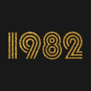 1982 Birth Year Glitter Effect T-Shirt