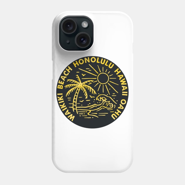 Waikiki Beach Oahu Hawaii Surfing Ocean Surfing Travel Phone Case by heybert00