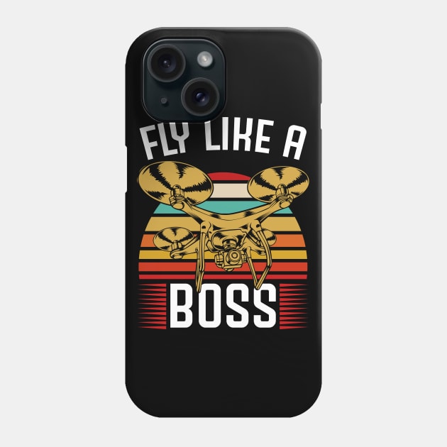 Drone - Fly Like A Boss - Retro Style Drone Pilot Phone Case by Lumio Gifts