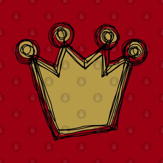 Gold Crown Minimalist Sketch by ellenhenryart