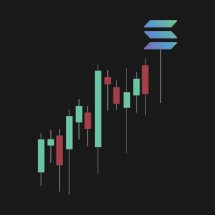 Solana Chart Candle and Crypto Currency Investor Shill T-Shirt