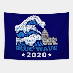 Blue Wave 2020 Graphic Design Tapestry