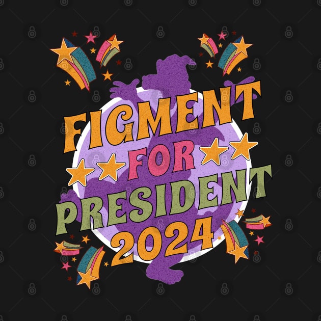 Figment For President 2024 world showcase Theme Park Distressed Design by Joaddo