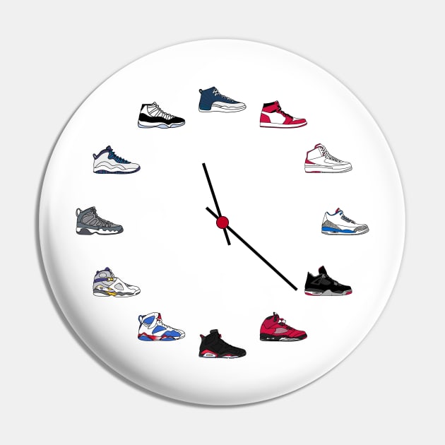 Jordan Sneaker Clock Pin by WalkDesigns