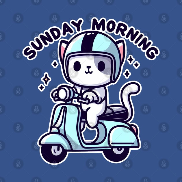 Sunday morning - cat ride scooter by Yaydsign